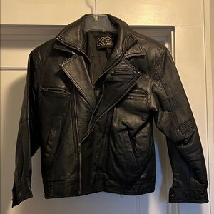 KC Direct Women’s Classic Black Leather Biker/Moto Jacket - Size Medium